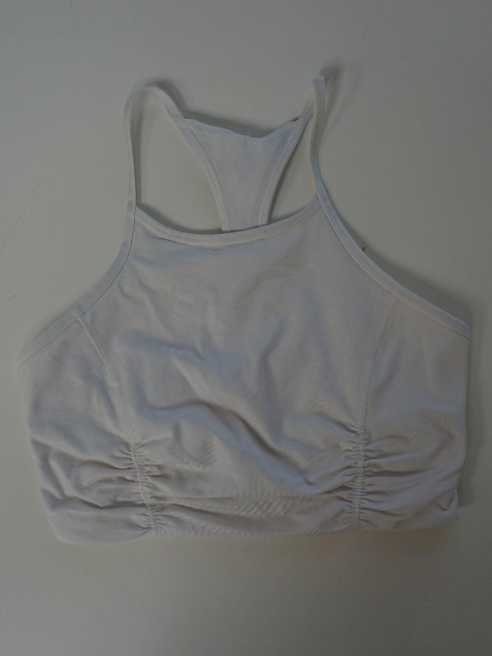 FP Movement Ruched Racerback Minimal Strap White Crop Top S